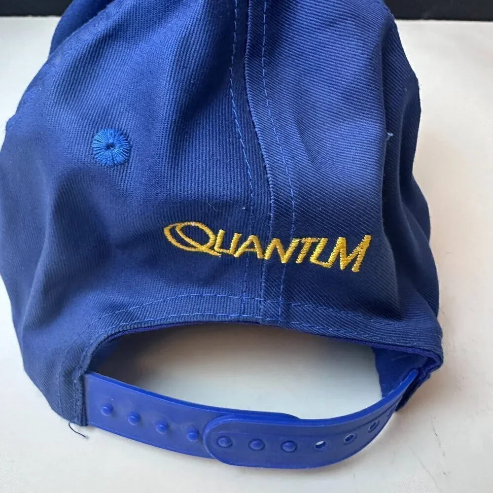 VINTAGE 80'S QUANTUM FISHING FISHERMAN HAT BLUE ROPE SNAPBACK CAP NEVER WORN